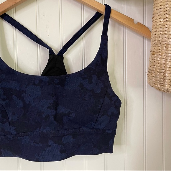 Lululemon Flow Y Bra IV in Heathered Texture Lotus Camo Oil Slick Blue - Picture 2 of 6